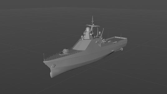 Digital model of Russian Type 22160 patrol ship