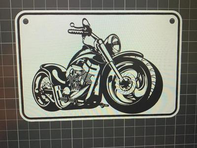 Motorbike plaque sign,  chopper sign