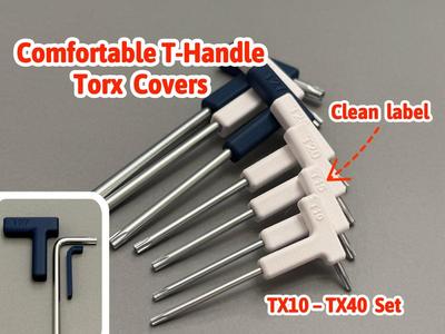 Ergonomic T-handle Torx Keys Covers set TX10–TX40