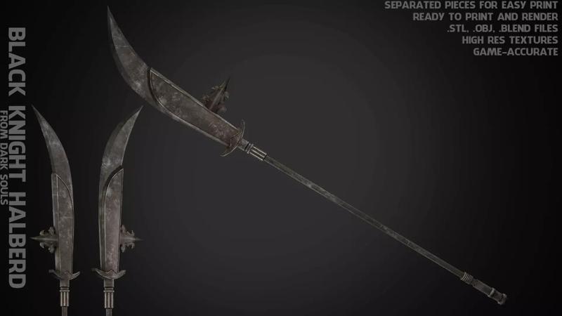 Dark Souls Black Knight Halberd for Cosplay