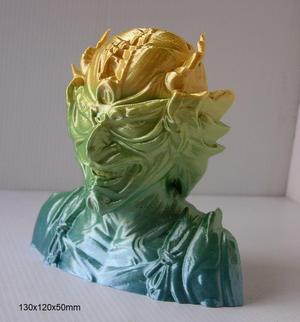 Statue head mask japanese wall Oni demon multicolor