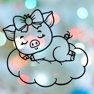 Pig Girl Sleeping On Cloud Cookie Cutter