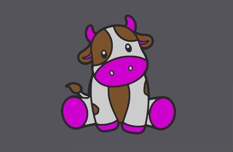 Farm Animals - Sitting Cow - Shaped Coaster