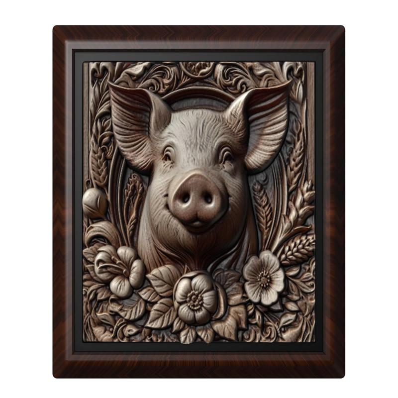 pig animal wall art relief wall decor