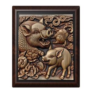 pig animal wall art relief wall decor
