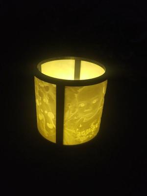 Lithophane candle box -- CUSTOM PHOTOS