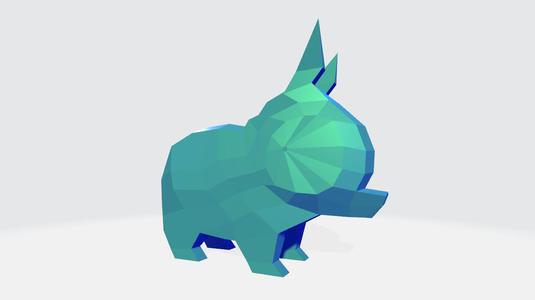 Cute low poly pig