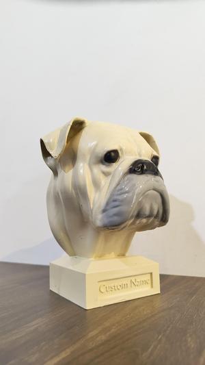 English Bulldog head bust memorial statue stl