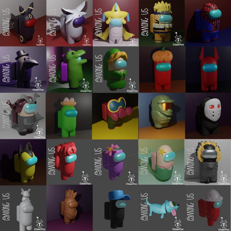 AMONG US Pack 30 Figuras y llaveros Personalizado + Mascota/AMONG US Pack 3 30 Personalized Figures + Pet