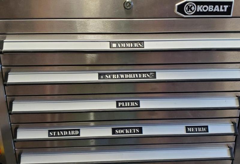 1mm Slide In Tool Chest Labels