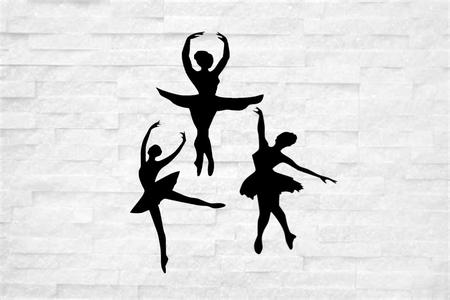 ballet dancers wall mural decoration silhouette realistic wall art