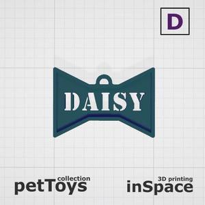 Pet - Dog - Tag - Daisy - Bow tie - Customized -