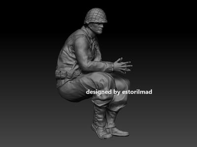 WW2 AMERICAN SOLDIER SITTING V1