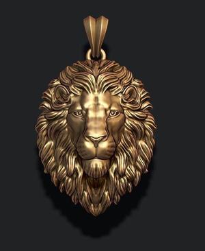 Lion pendant closed mouth 3D print model