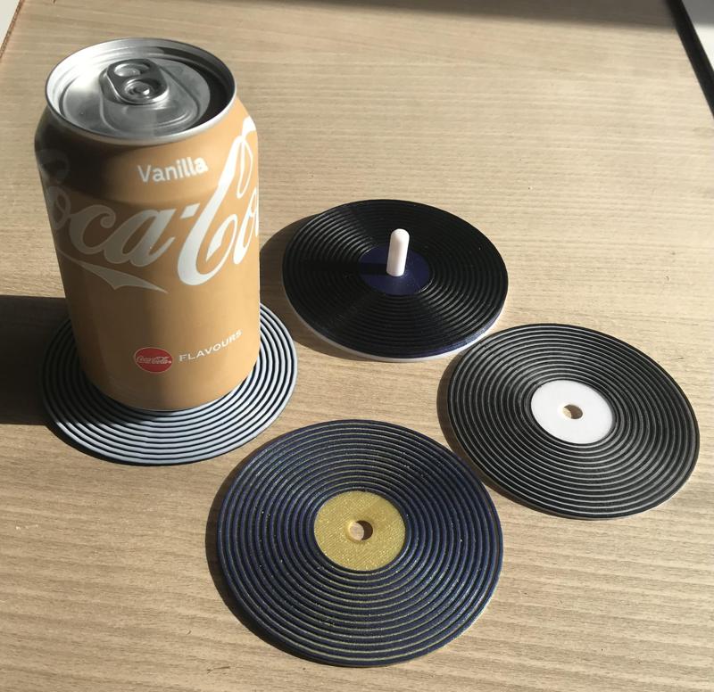 Coasters with Vinyl Record look