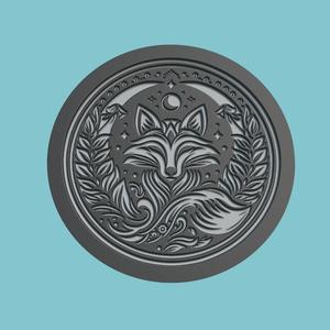 Fox Medallion Fox 3d Print Model