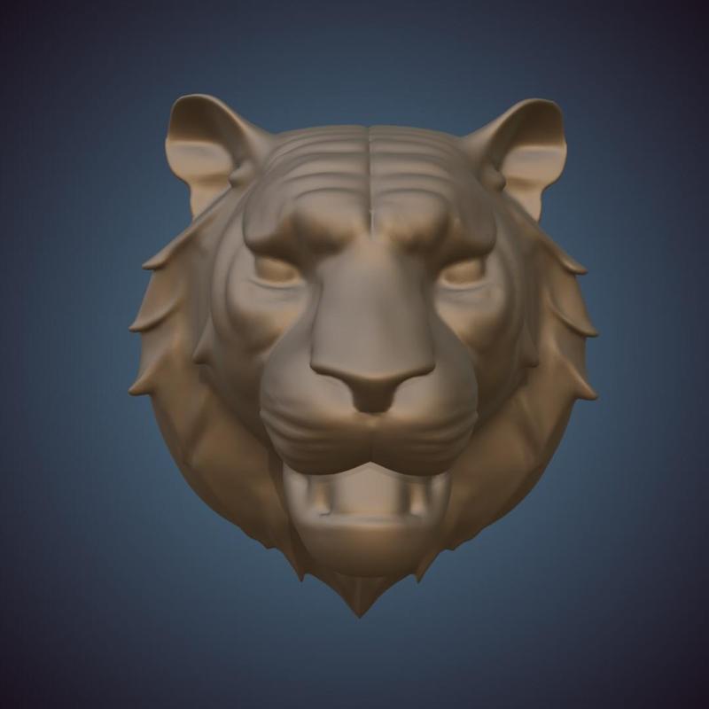 Tiger Head Carving