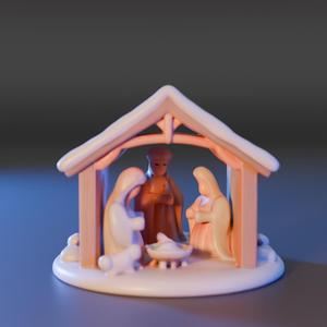 abstract nativity scene