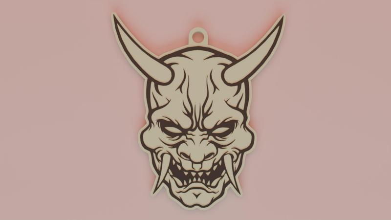 Japanese demon keychain