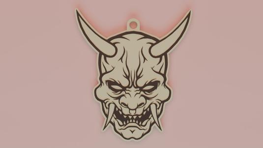 Japanese demon keychain