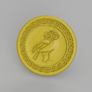 🦉 Greek Owl Coaster – Timeless Elegance