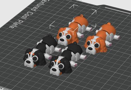 🧸 Articulated 3D Printed Toy & Keychain – Cavalier King Charles Spaniel – Cute Poseable Puppy