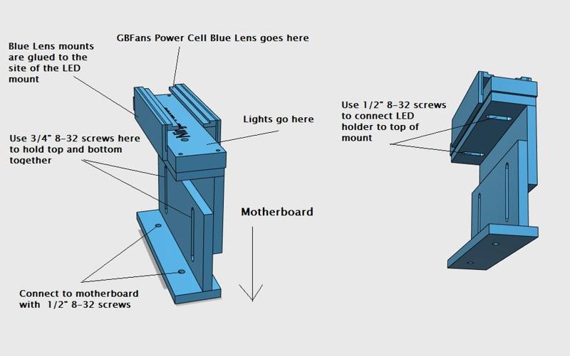 Proton Pack Adjustable Power Cell Light Holder