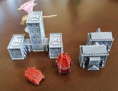 Gothic style Buildings for 6mm / 1:285 scale gaming sample
