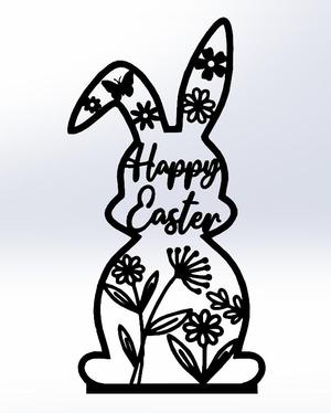 Floral Easter Bunny - Line Art