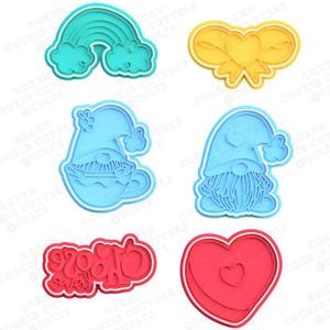 Valentine Gnomes cookie cutter set of 6