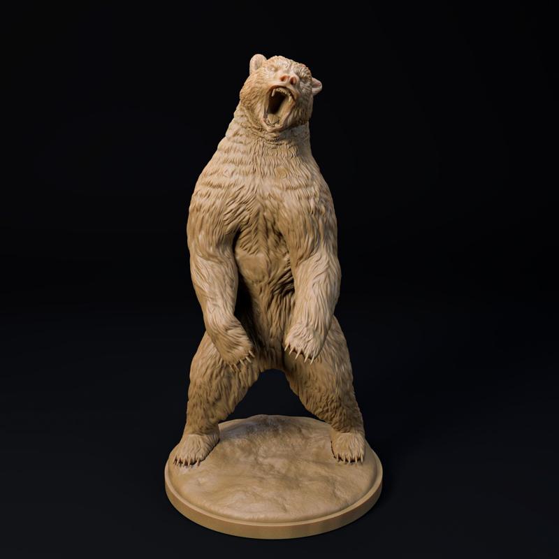 Arctodus Simus Short faced bear rear up pre-supported prehistoric bear