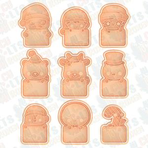 Christmas characters plaques cookie cutter set of 9
