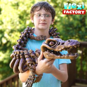 Flexi Factory Skeleton Mosasaurus & Squid Snack! with XXL and 3MF Included!