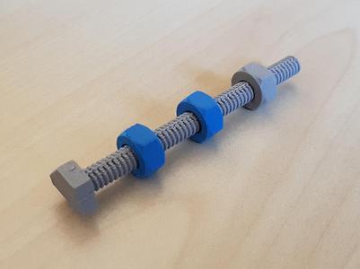 Side-printable 1/4''-20 screw with hex head