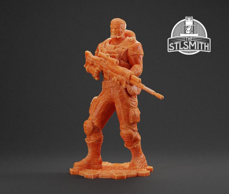 Dominic Santiago Commando Gears of War OT Miniature STL