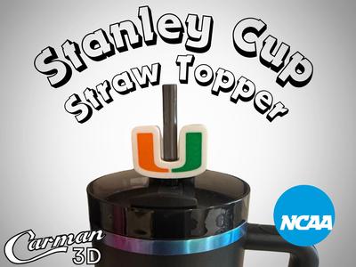 Miami Hurricanes Stanley Cup Straw Topper