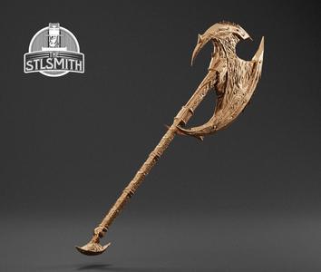 Daedric Battleaxe Skyrim Life Size Prop STL