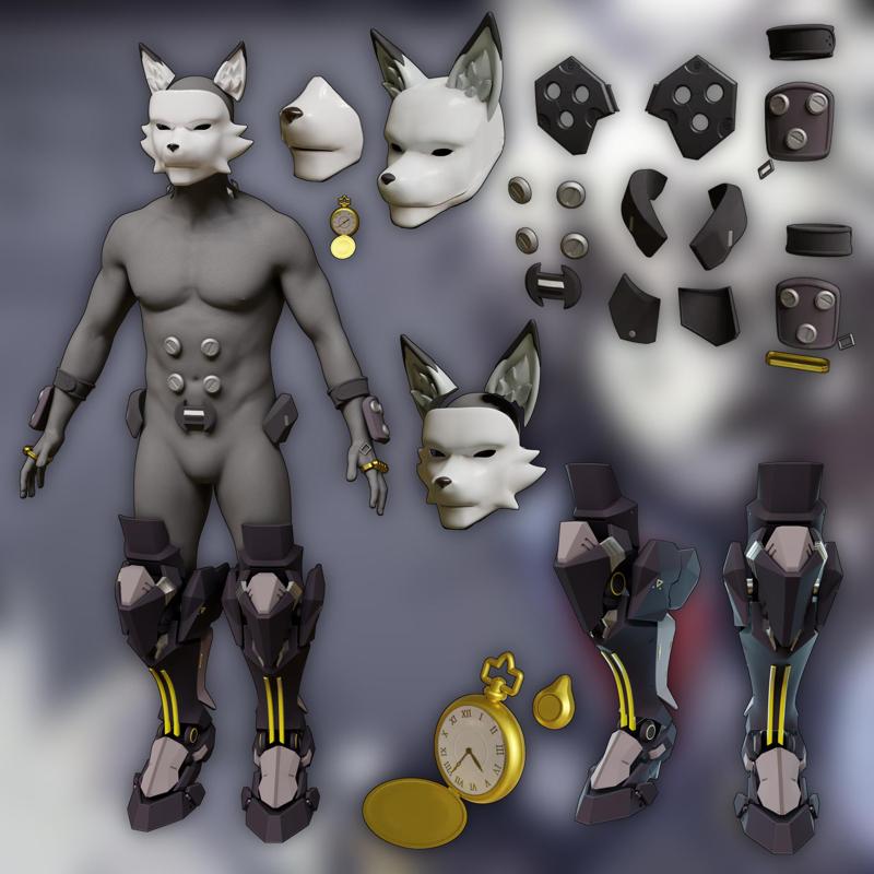 Von Lycaon Cosplay Full kit legs armor  arm mask  zenless zone zero