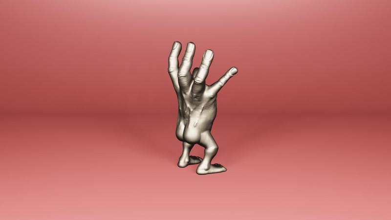 Hand with Legs 3D Model - Humorous and Bold Figurine for 3D Printing