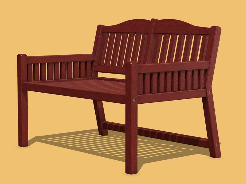 Miniature Bench With Backrest 1/12 scale for Doll Funiture, Doll House