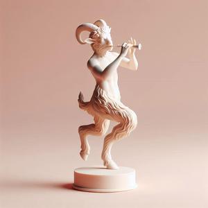 397 Dancing Faun with Flute, magic, creature, fantasy, wood, faun, gorgon, warrior, wild, fox, monster, cat, dog, fair, witch, werewolf, horror, beast, gothic, troll