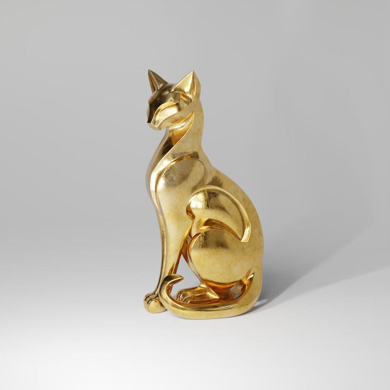 Stylized Cat Sculpture HD
