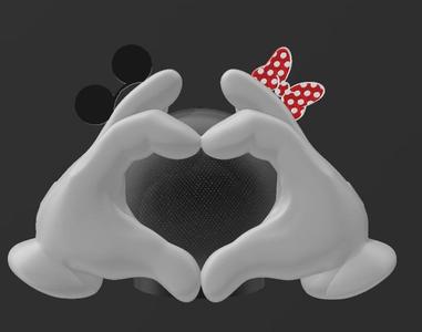 Suporte Alexa Echo Dot 4a e 5a Geração Mickey e Minnie Hands Love