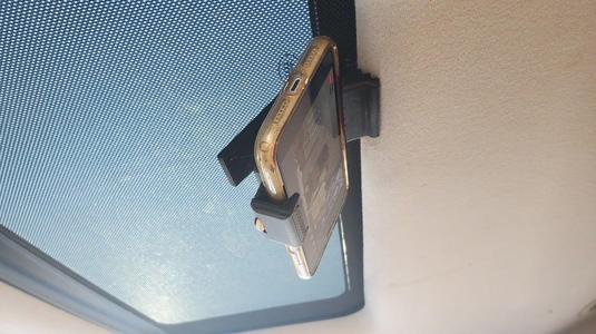 Phone Holder for sunroof trim for in-car entertainment!