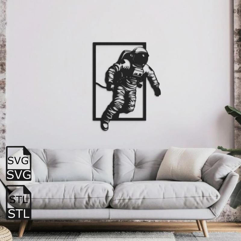 Astronaut 2D Wall Art STL SVG