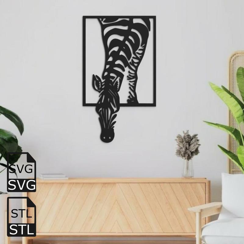 Zebra 2D Wall Art STL SVG