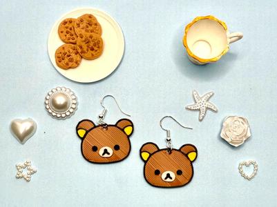 Rilakkuma-Inspired Chubby Bear Earrings - Kawaii