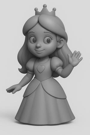 Beautiful princess cartoon style STL FILE