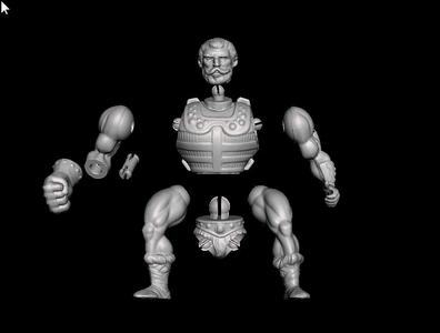 He-Man Fisto .stl Action Figure MOTU Style 3D model.