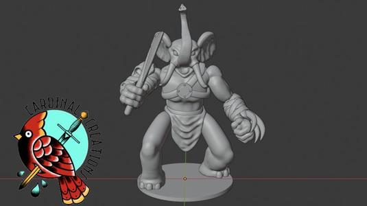 Loxodon Barbarian with Axe